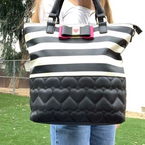 Betsey Johnson Striped Tote/Shoulder Bag